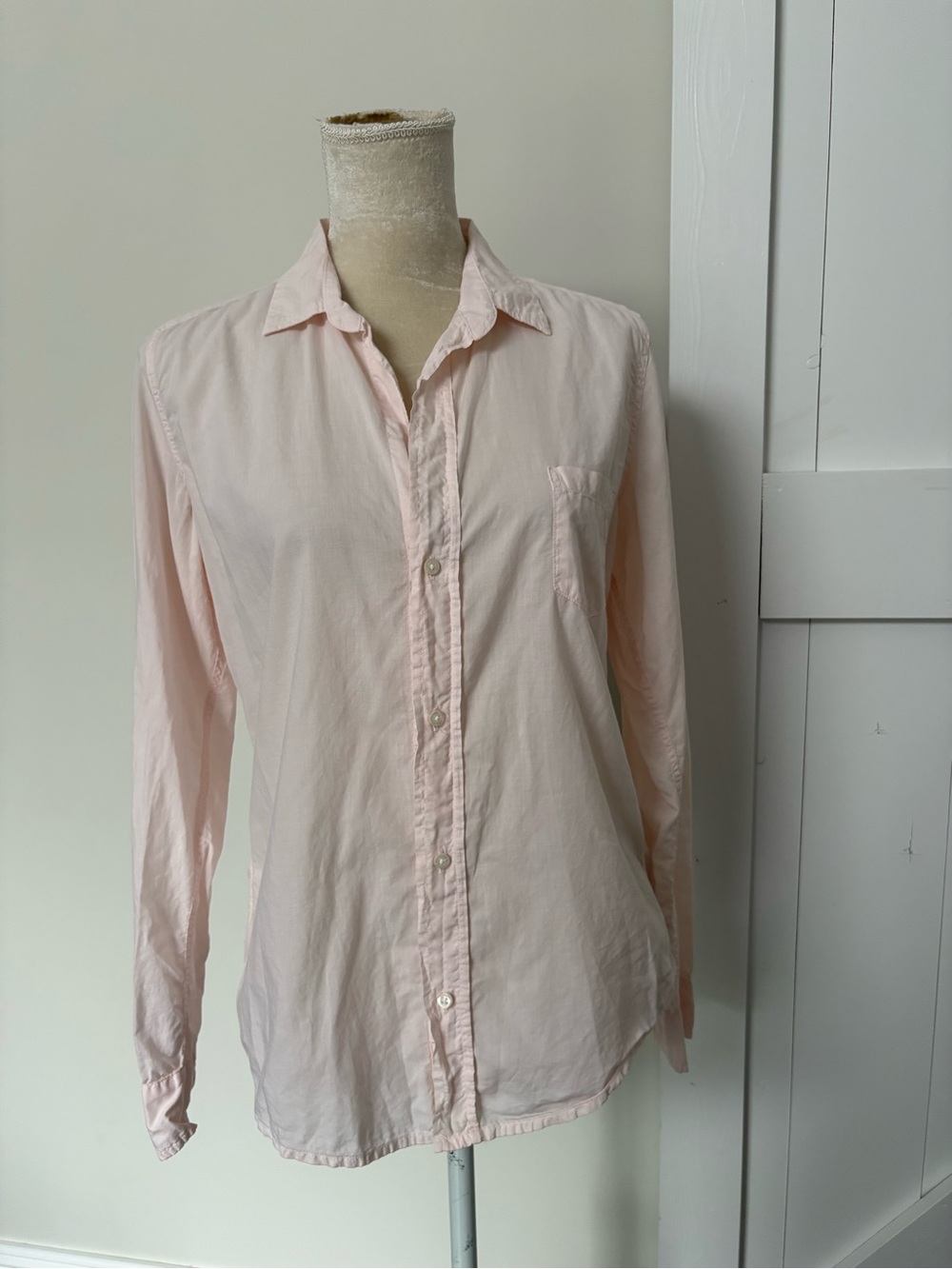 Frank & Eileen Barry button up shirt pink 100% cotton M